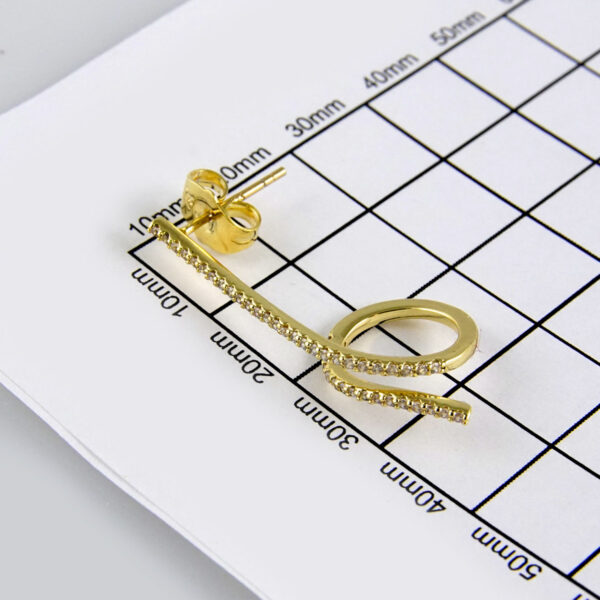 Earrings Woman/Aretes Dama/ Zircon Stone/  14K Real Color// E229 - Image 3