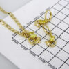 Cadenas & Colgantes/ Chain W/Pendants / 14K Real Color/Zircon Stone/ 3mm x 45cm// SET211 - Image 4