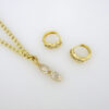 Cadenas & Colgantes & Earrings/ Chain W/Pendants / 14K Real Color/ Zircon Stone/ 3mmx45cm// SET224