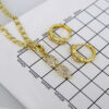 Cadenas & Colgantes & Earrings/ Chain W/Pendants / 14K Real Color/ Zircon Stone/ 3mmx45cm// SET224 - Image 4
