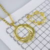 Cadenas & Colgantes & Earrings/ Chain W/Pendants /14K Real Color/ Plain/ 3mm x45cm// SET235 - Image 6
