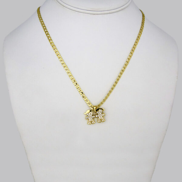 Cadenas & Colgantes/ Chain W/Pendants /14K Real Color/Zircon Stone/ 3mm x45cm// SET248