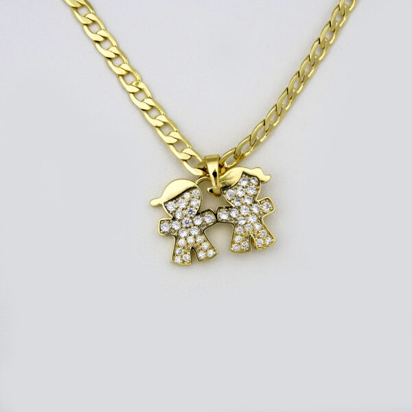 Cadenas & Colgantes/ Chain W/Pendants /14K Real Color/Zircon Stone/ 3mm x45cm// SET248 - Image 2