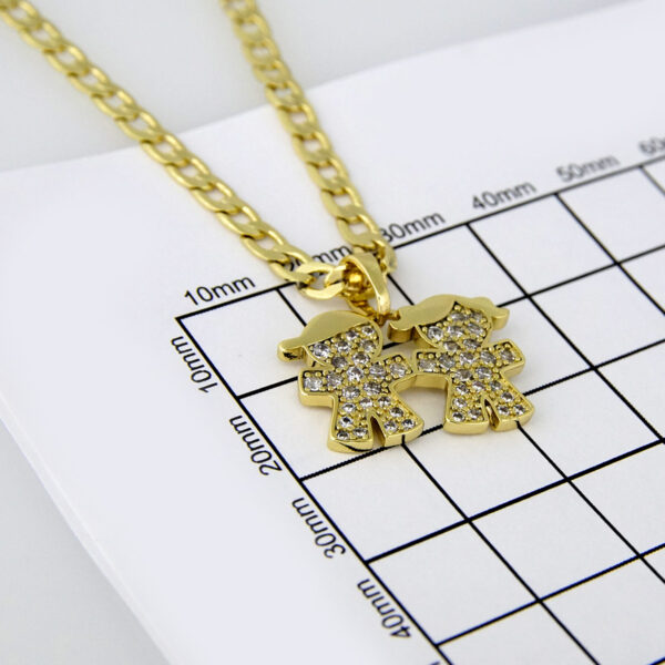 Cadenas & Colgantes/ Chain W/Pendants /14K Real Color/Zircon Stone/ 3mm x45cm// SET248 - Image 3