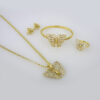 Cadenas & Colgantes, Esclava & Aretes, Anillo/ Chain W/  Pendants/ 14K Real Color/  Zircon Stone//  SET249