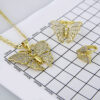 Cadenas & Colgantes, Esclava & Aretes, Anillo/ Chain W/  Pendants/ 14K Real Color/  Zircon Stone//  SET249 - Image 3