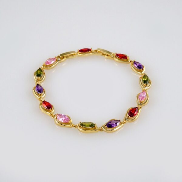 Bracelets Woman/ Pulseras Dama/  Zircon Stone/  14K Real Color// B286