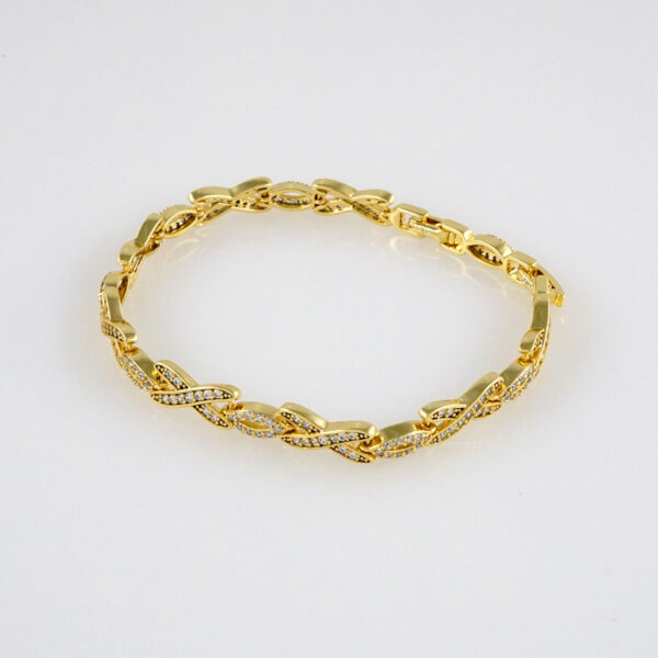 Bracelets Woman/ Pulseras Dama/  Zircon Stone/  14K Real Color// B291