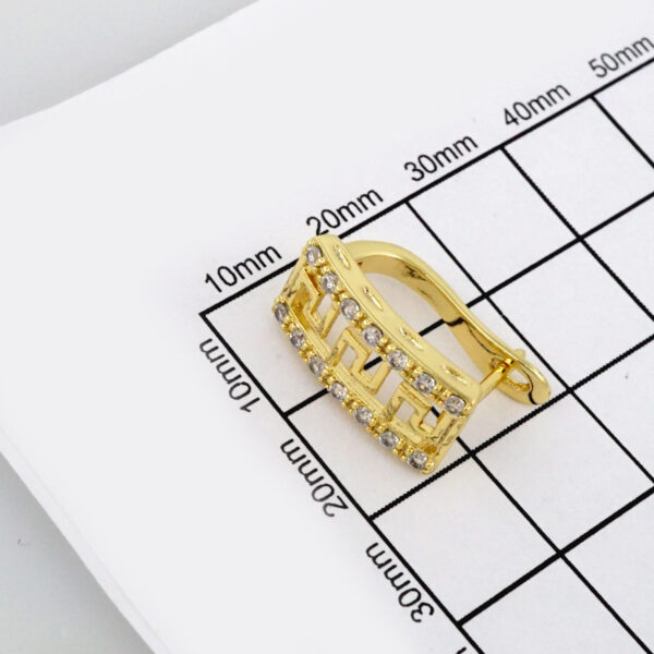 Earrings Woman/ Aretes Dama/ Zircon Stone/ 14k Real Color// E238 - Image 3