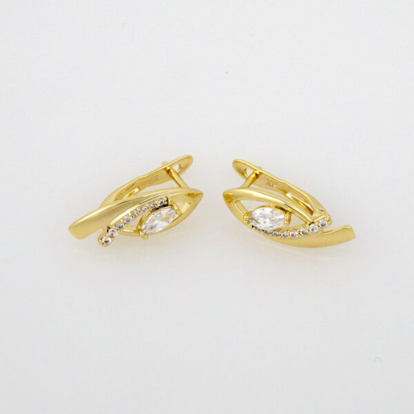Earrings Woman/ Aretes Dama/ Zircon Stone/ 14k Real Color// E239