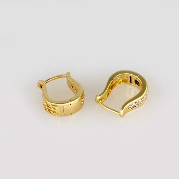 Earrings Woman/ Aretes Dama/ Zircon Stone/ 14k Real Color// E250 - Image 2
