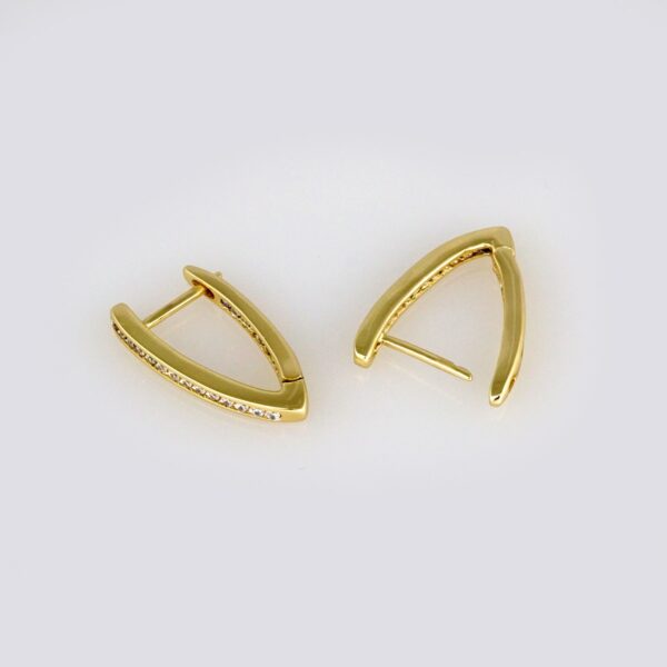 Earrings Woman/ Aretes Dama/ Zircon Stone/ 14k Real Color// E251 - Image 2