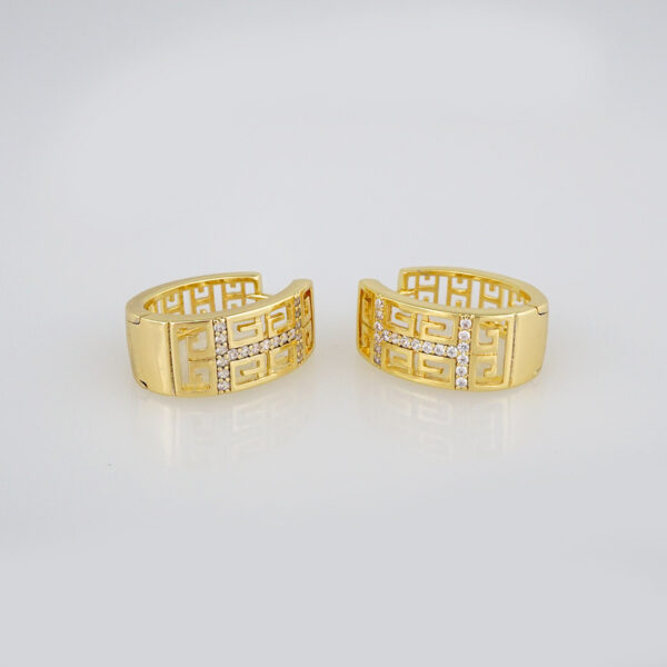 Earrings Woman/ Aretes Dama/Zircon Stone/14k Real Color// E255