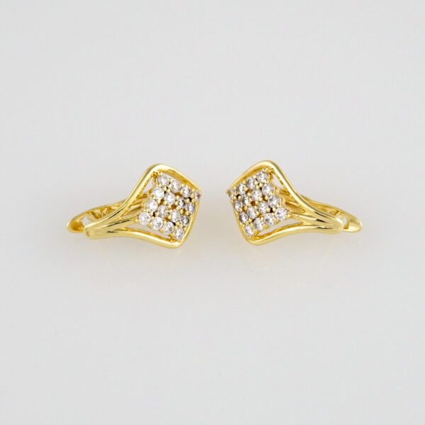 Earrings Woman/ Aretes Dama/ Zircon Stone/ 14k Real Color// E264