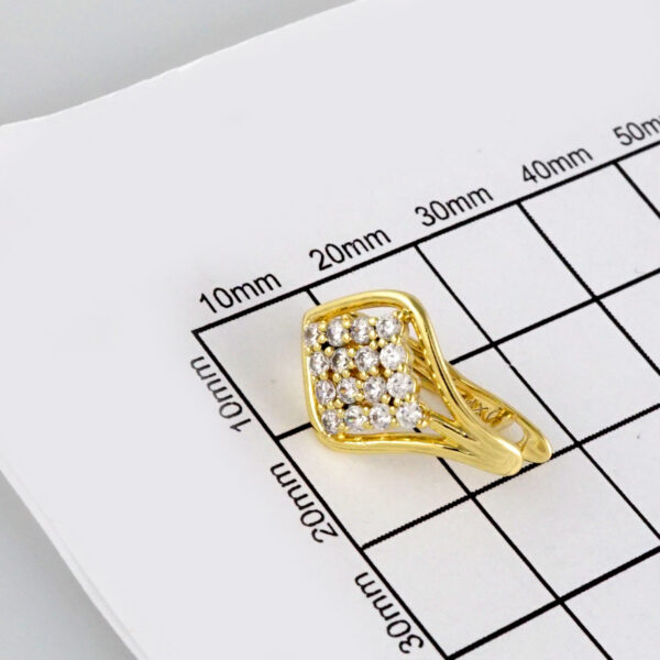 Earrings Woman/ Aretes Dama/ Zircon Stone/ 14k Real Color// E264 - Image 3