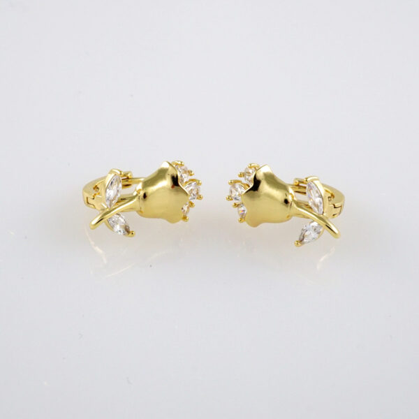 Earrings Woman/ Aretes Dama/ Zircon Stone/ 14k Real Color// E268