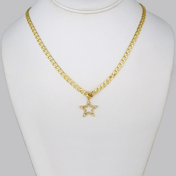 Cadenas & Colgantes/ Chain W/Pendants /  14K Real Color/  Zircon Stone/ 4mmx45cm// SET319