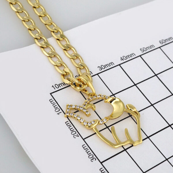 Cadenas & Colgantes/ Chain W/Pendants / 14K Real Color/ Zircon Stone/  4mmx45cm// SET323 - Image 2