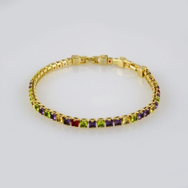 Bracelets Woman/ Pulseras Dama/ Zircon Stone/14K Real Color// B307 - Image 2