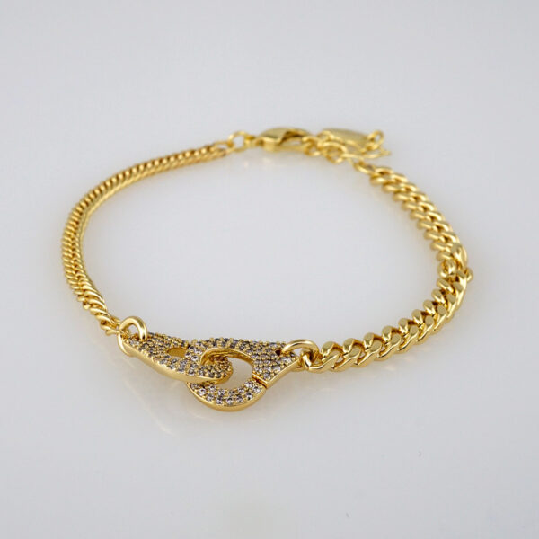 Bracelets Woman/ Pulseras Dama/  Zircon Stone/  14K Real Color// B335