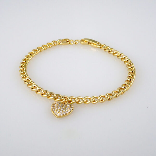 Bracelets Woman/ Pulseras Dama/  Zircon Stone/  14K Real Color// B344