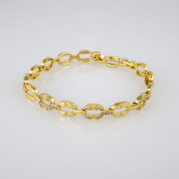 Bracelets Woman/ Pulseras Dama/  Zircon Stone/  14K Real Color// B347
