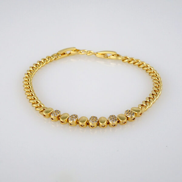 Bracelets Woman/ Pulseras Dama/  Zircon Stone/  14K Real Color// B348