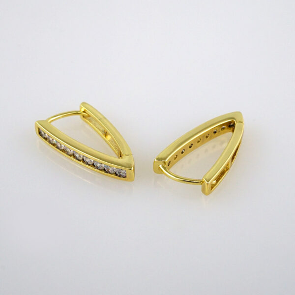 Earrings Woman/ Aretes Dama/  Zircon Stone/  14k Real Color// E283 - Image 2