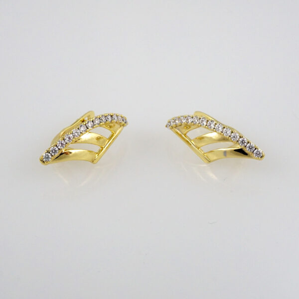 Earrings Woman/ Aretes Dama/  Zircon Stone/  14k Real Color// E292