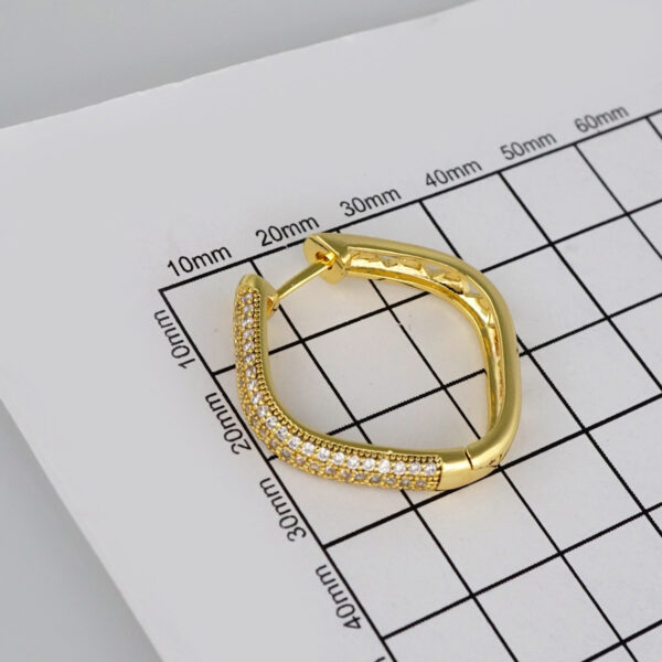 Earrings Woman/ Aretes Dama/  Zircon Stone/  14k Real Color// E296 - Image 3