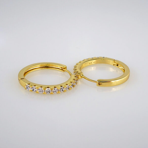 Earrings Woman/ Aretes Dama/Zircon Stone/14k Real Color// E303 - Image 2