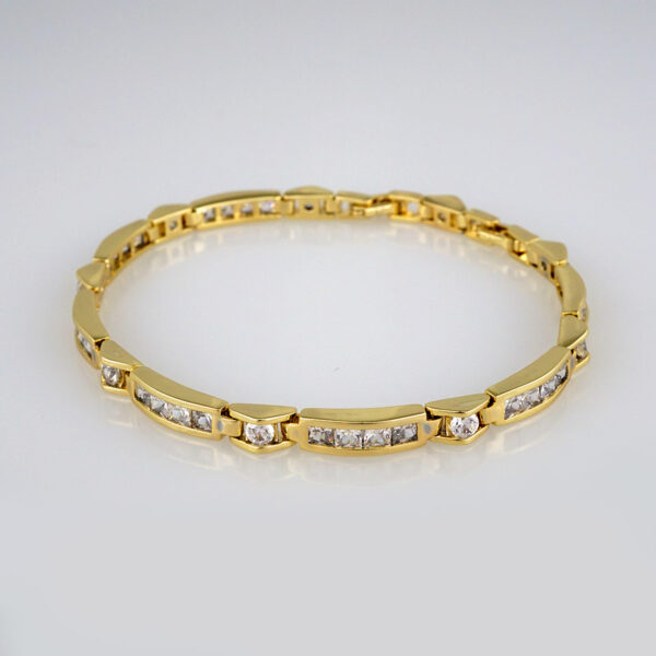 Bracelets Woman/ Pulseras Dama/  Zircon Stone/  14K Real Color// B357