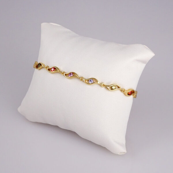 Bracelets Woman/ Pulseras Dama/  Zircon Stone/  14K Real Color// B380