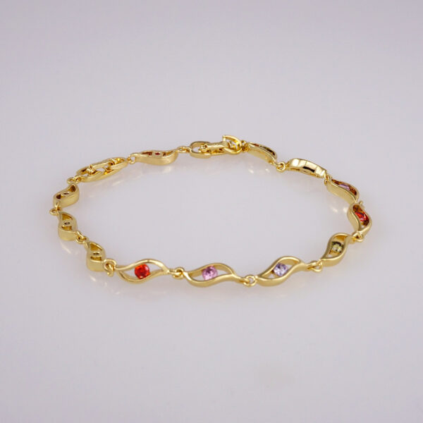 Bracelets Woman/ Pulseras Dama/  Zircon Stone/  14K Real Color// B380