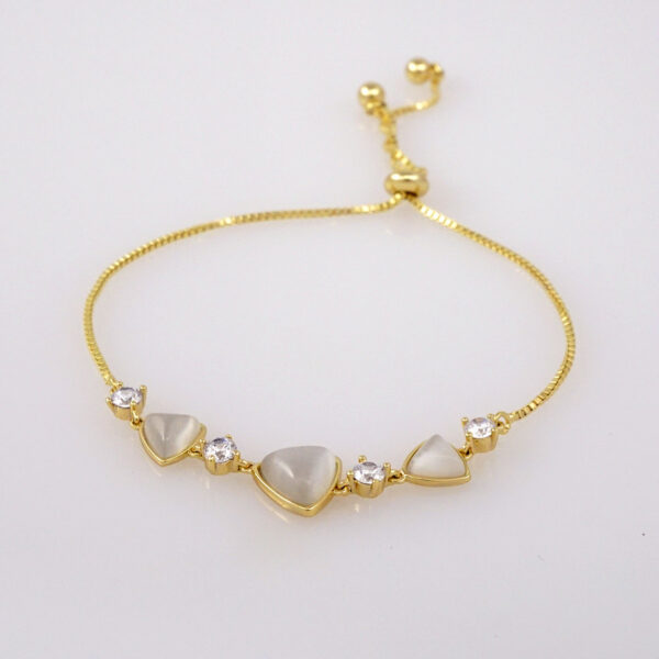 Bracelets Woman/ Pulseras Dama/  Zircon Stone/  14K Real Color/ Ajustable// B383