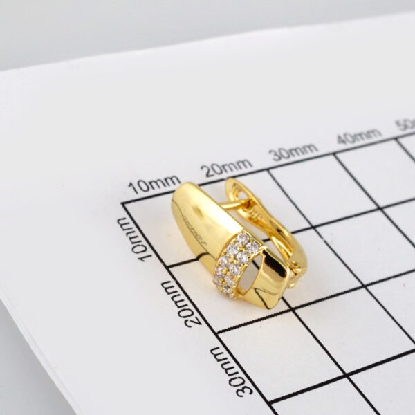 Earrings Woman/ Aretes Dama/  Zircon Stone/  14k Real Color// E326 - Image 3