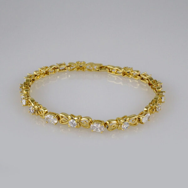 Bracelets Woman/ Pulseras Dama/  Zircon Stone/  14K Real Color// B390