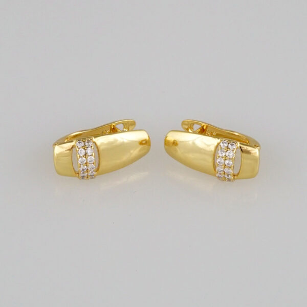 Earrings Woman/ Aretes Dama/  Zircon Stone/  14k Real Color// E326