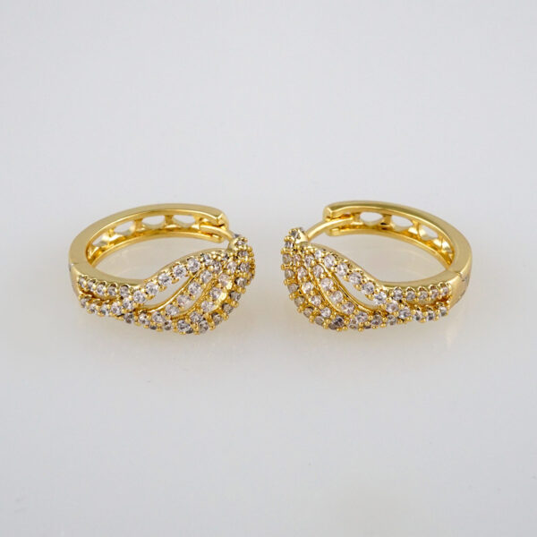 Earrings Woman/ Aretes Dama/  Zircon Stone/  14k Real Color// E327