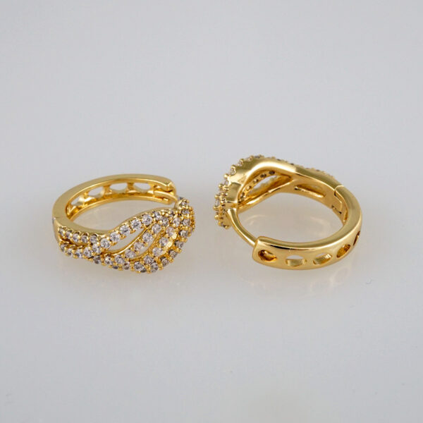Earrings Woman/ Aretes Dama/  Zircon Stone/  14k Real Color// E327