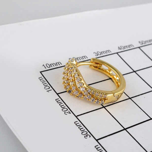 Earrings Woman/ Aretes Dama/  Zircon Stone/  14k Real Color// E327