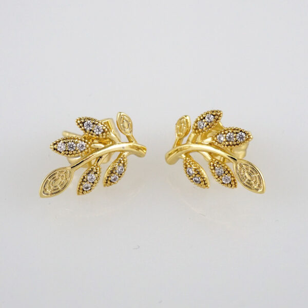 Earrings Woman/ Aretes Dama/  Zircon Stone/  14k Real Color// E328