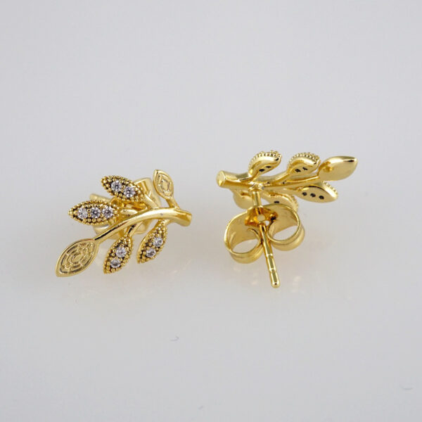 Earrings Woman/ Aretes Dama/  Zircon Stone/  14k Real Color// E328