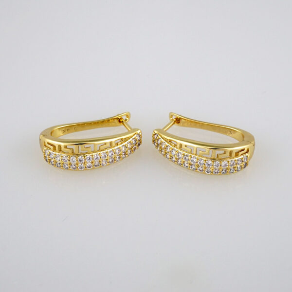 Earrings Woman/ Aretes Dama/  Zircon Stone/  14k Real Color// E330