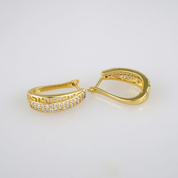Earrings Woman/ Aretes Dama/  Zircon Stone/  14k Real Color// E330