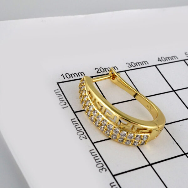 Earrings Woman/ Aretes Dama/  Zircon Stone/  14k Real Color// E330