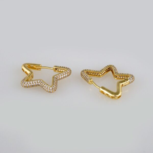 Earrings Woman/ Aretes Dama/  Zircon Stone/  14k Real Color// E333 - Image 2