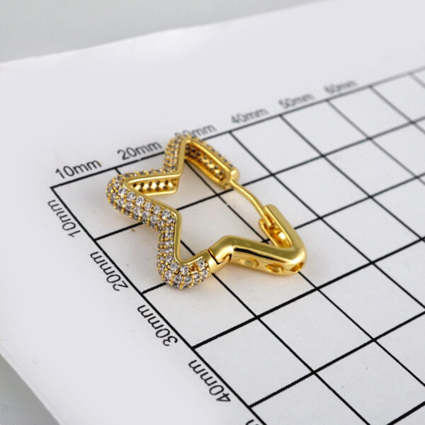 Earrings Woman/ Aretes Dama/  Zircon Stone/  14k Real Color// E333 - Image 3