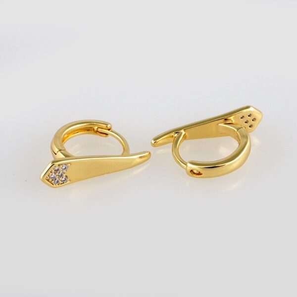 Earrings Woman/ Aretes Dama/  Zircon Stone/  14k Real Color// E334 - Image 2