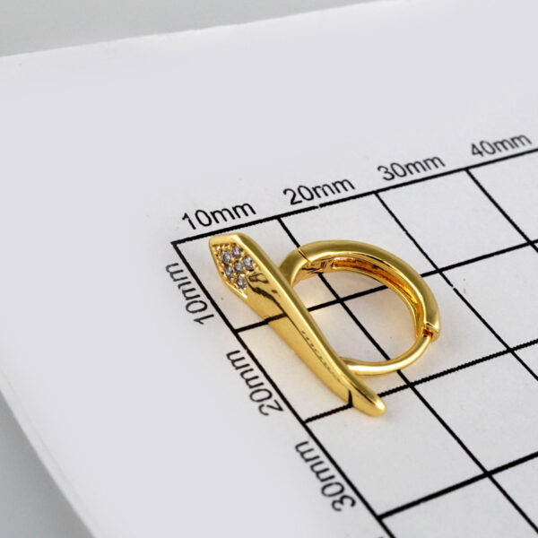 Earrings Woman/ Aretes Dama/  Zircon Stone/  14k Real Color// E334 - Image 3